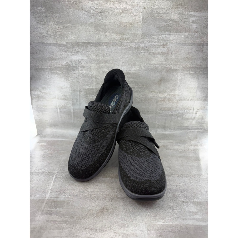 Orthofeet Coral 80061 Women Sz 8B Medium Black Marl Knit Walking Shoes Hook Loop